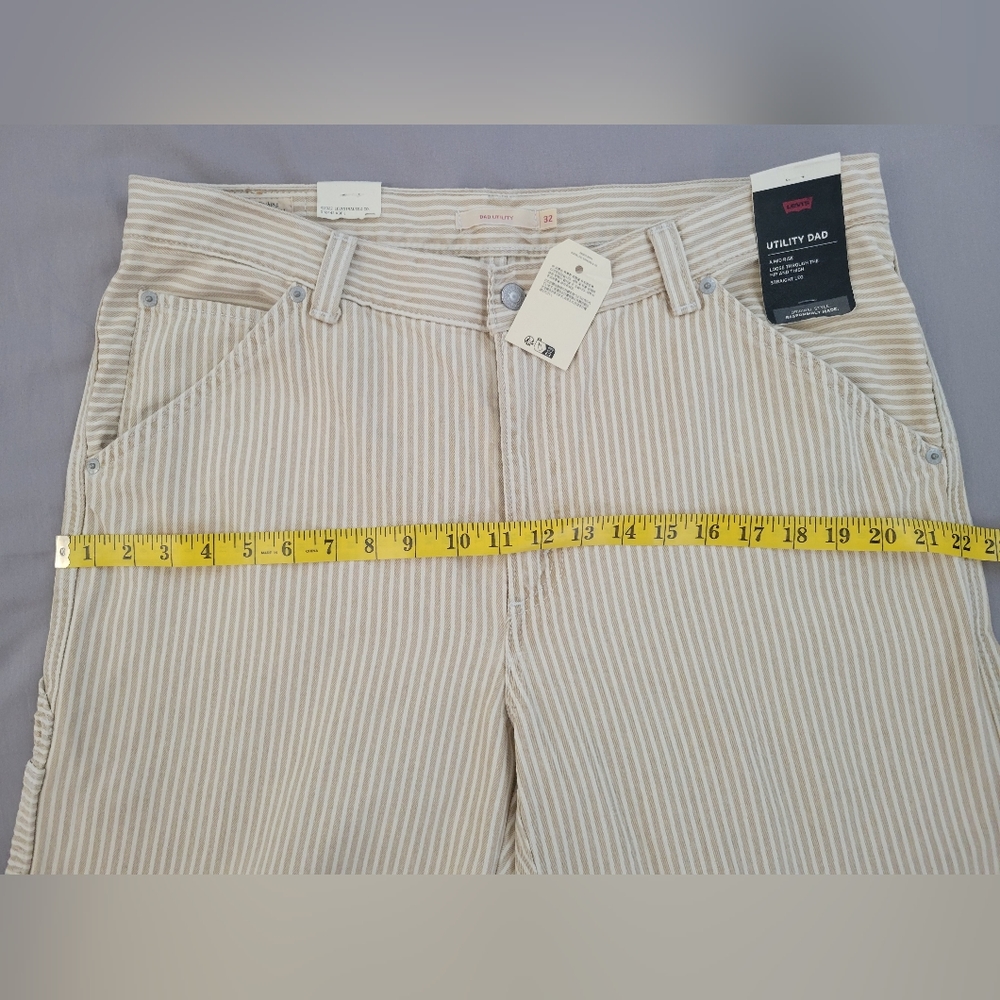 Levi's Premium DAD UTILITY PANTS Jeans Striped/ Size 32x30 - Picture 6 of 15